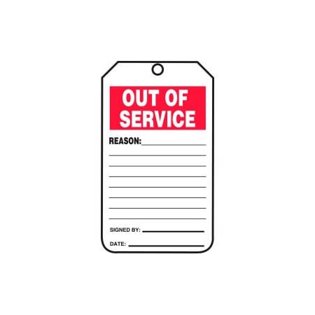 Accuform Accuform Out Of Service Tag, PF-Cardstock, 25/Pack TRS243CTP